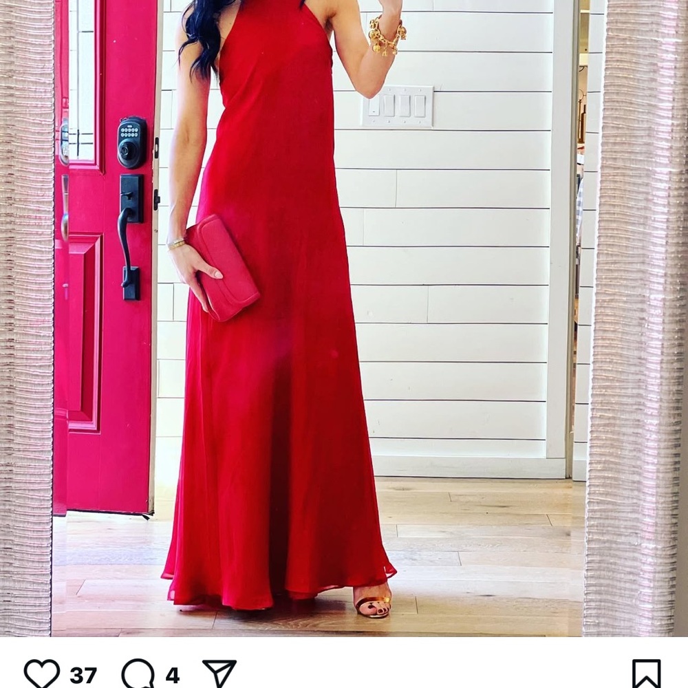 Reformation One Shoulder Red Dress